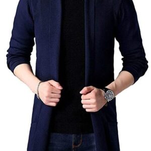 NEMO FASHION Men's Premium Cotton Blend Cardigan – Shawl Collar Shrug, Lapel Collar, Casual & Warm Winter, Summer Wear