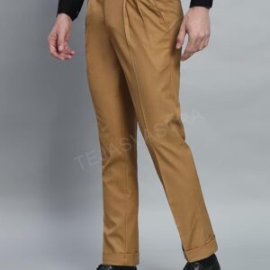 FASHIONEMPIRE Men's Formal Trousers Front Pleated Double Button Gurkha Lycra Pant Slim Fit | Stylish Formal Pant for Party and Casual Wear