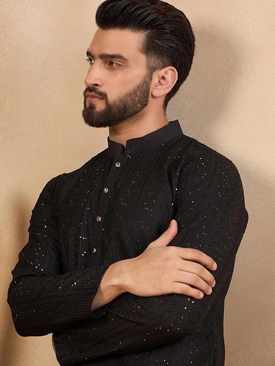 Amazon Brand - Tavasya Men's Floral Linen Traditonal Regular Kurta - Image 2